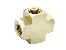 HOLYOKE 1/4" NPT Brass Pipe Cross Fitting MFG# 123-4 LP Gas Propane Adapter