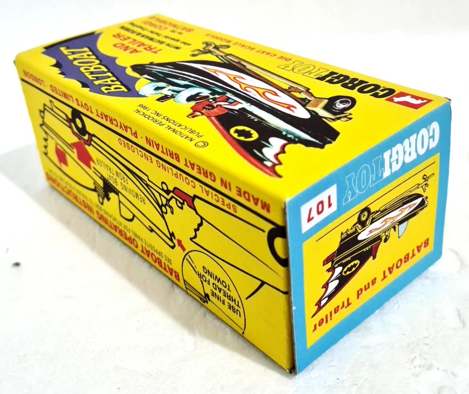 Batman 1966 CORGI Toys 107 BATBOAT & Trailer Reproduction Box on Grey Card - Image 4 of 4
