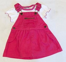 Lot CHAPS by Ralph Lauren Toddler Girls Pink denim cotton summer Dress 12 months