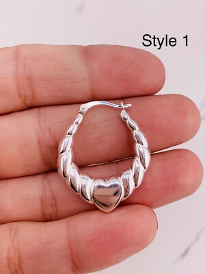 925 Sterling Silber Garnelen flache Ohrringe - Aretes en plata