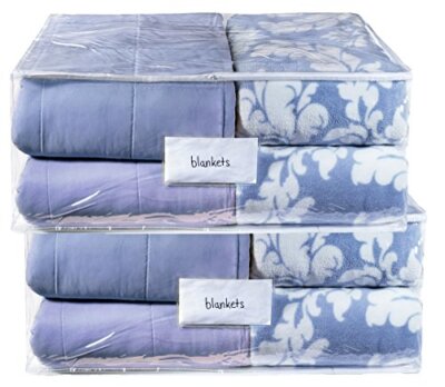  Clear - Durable Vinyl Material to Shield Your Contents Blanket Storage Bag