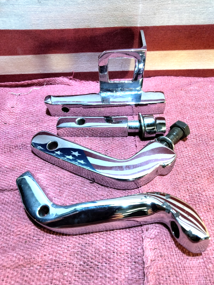 38-64 Chrome Footboard Mount Bracket Kit for Harley-Davidson