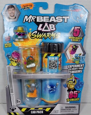 NEW Mr Beast Lab Swarms 5 Pack with Test Tube Atomic Series  Mix Shake Create L1