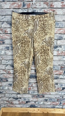 Escada Damen Animal Print Straight Leg Stretch Hose/Jeans Gr. 46 UK 20