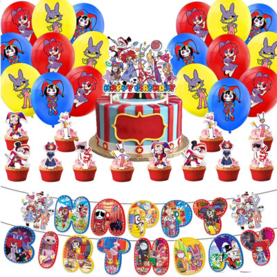 Amazing DIGITAL CIRCUS Birthday Party  Balloon Happy Birthday Banner Topper