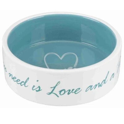 Trixie Ceramic Dog Bowl ?All You Need Is Love & A Pet Dog? Dish for Food & Water