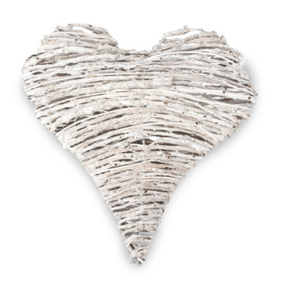 NaDeco Deko Herz aus weißen Dekoästen ca. 20cm Dekoherz weiß Herzdeko Hochzeitsd