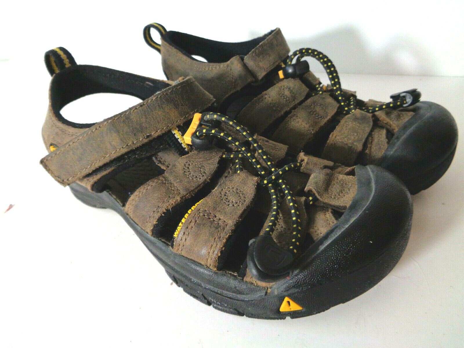 Scarpe sandali KEEN bambini US 1 EU 33 Newport H2 pelle marrone lavabile impermeabili