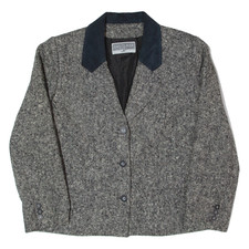 Giacca Blazer Donna Vintage JEAN CLAUDE Nera In Lana Anni '90 M