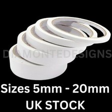 Double Sided Sticky Tape 5mm 8mm 10mm 20mm Strong Craft DIY Adhesive Roll UK