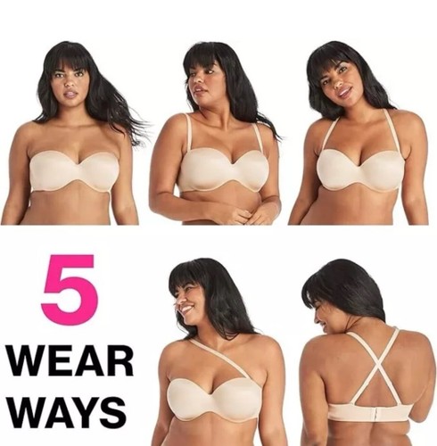 Maidenform Bra Womens Strapless Full Coverage White Underwire SN0004 Size 40DDD - Picture 3 of 12