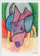 original colored pencil drawing Carol Eugenia Graham 'K9'