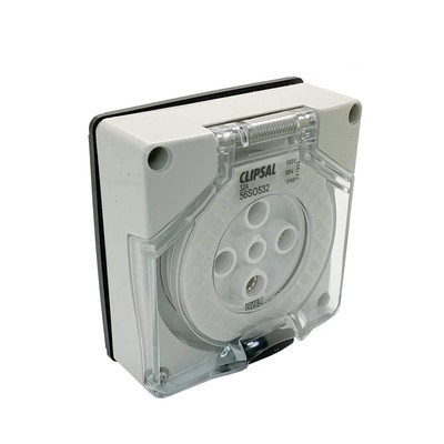Clipsal 56 Series Outlet Socket 5 Pin 32A 500V 500V 32A Gray 56S0532LE
