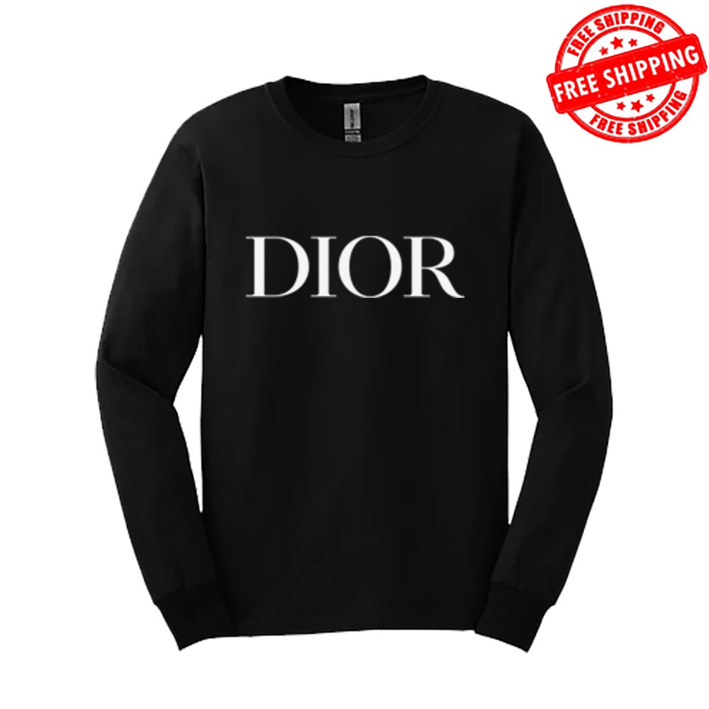 DIOR Logo Men's T-Shirt Made In USA Size S-2XL Long Sleeve