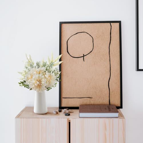 Fake Flowers with Vase, Silk Faux Flower Arrangement Artificial Flowers