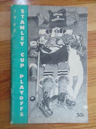 DETROIT RED WINGS vs CHICAGO BLACK HAWKS 1964-65 PLAYOFFS Program GORDIE HOWE - Afbeelding 1 van 3