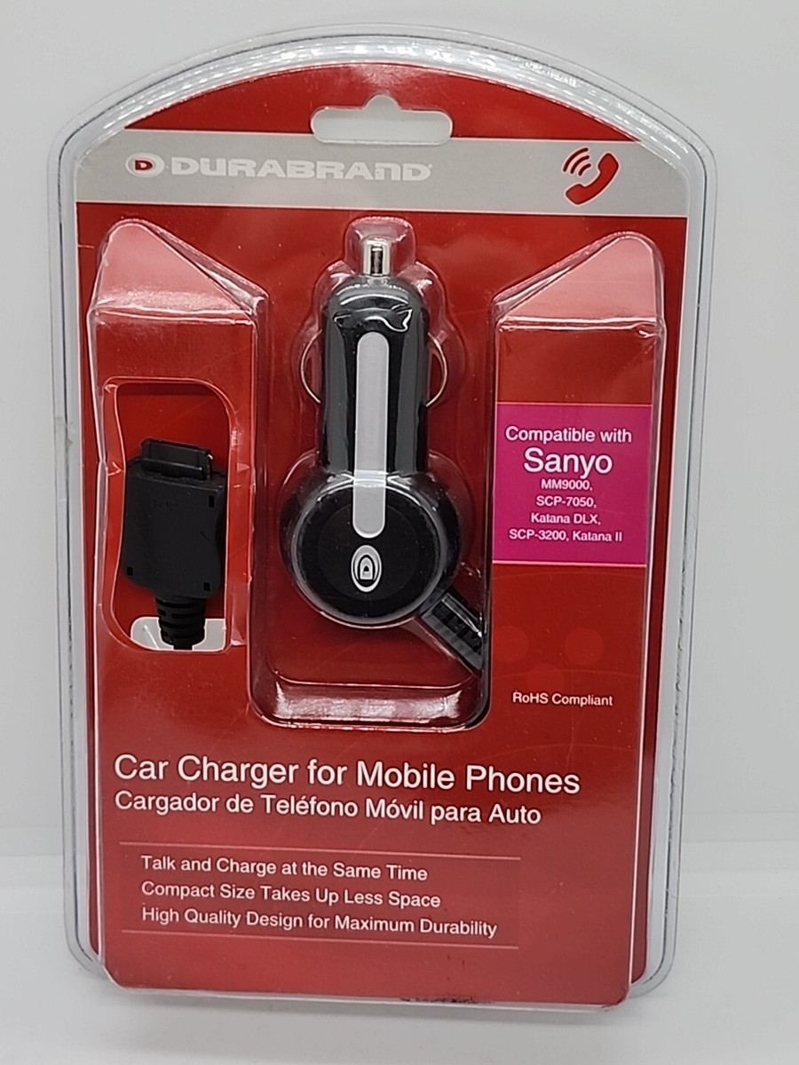 Durabrand Sanyo Compatible Car Charger for Mobile Phones New