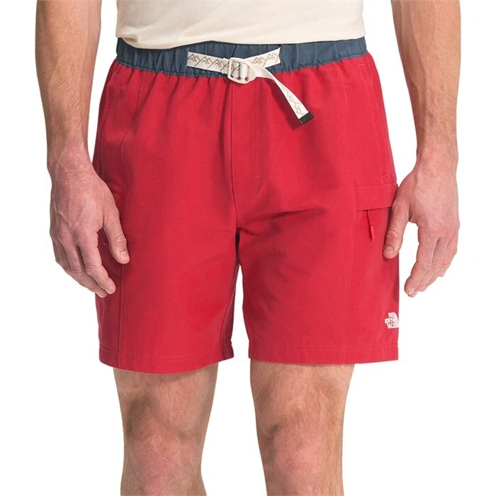 The North Face Mens Class V Belted Short Red Hiking Shorts - Medium - Regular