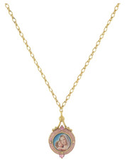 Mother and Child 14K Gold Dipped Locket Made in USA (pink)