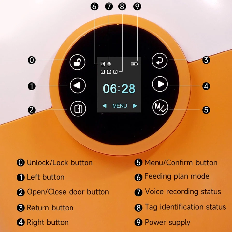 RFID Microchip Pet Feeder Automatic Cat Feeder Seal Bowl Stop Food Theft - Image 4 of 4