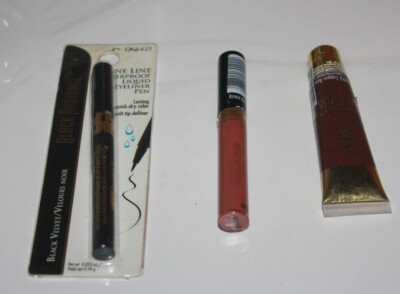Black Radiance Fine Line Eyeliner Pen CA6425 +Lip Color & Lip Gloss Lot Of 3 New