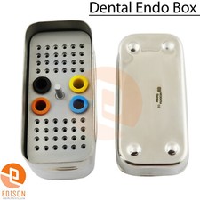 Endodontic Box Dental Files Burs Holder Sterlization Organizer Stainless Steel