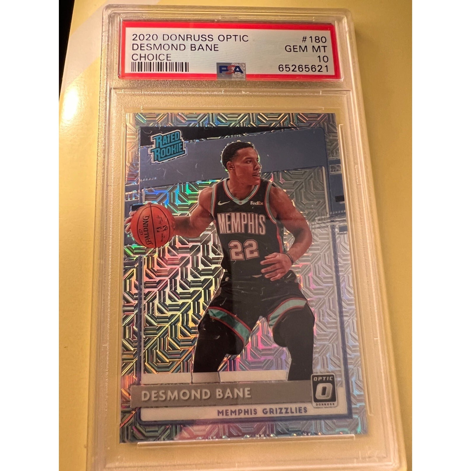 2020-21 Optic Choice - Desmond Bane - PSA 10 Rated Rookie #180 RC