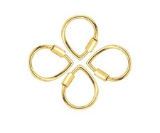 Teard Shape Carabiner Clasp, Teardrop Screw Clasp Lock, 14K Gold Drop Shape