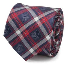 Disney Mickey and Friends Navy Plaid Men's Tie - 100 Silk