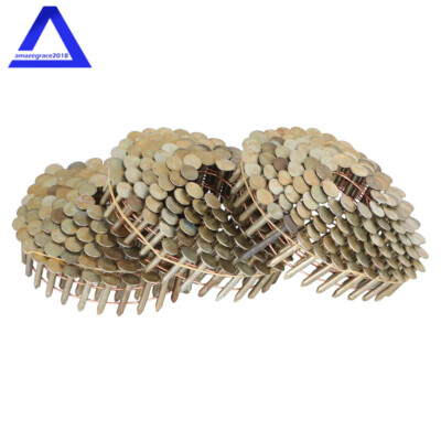 7200Pcs 3/4'' × 0.12'' 15 Degree Galvanized Coil Roofing Nail Head Diameter 3/8''
