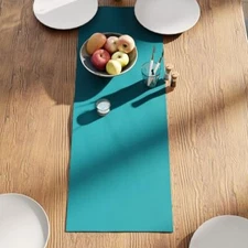 Encasa Homes Table Runner Long | Cotton Canvas Fabric | 13x36 in Azul Blue