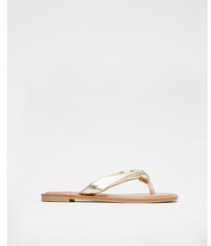 EXPRESS GOLD METALLIC KNOT THONG SANDALS sz 8 (AS IS) | eBay