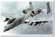 Airforce A-10 Thunderbolt II aka Warthog - Jet Fighter Bomber Aircraft POSTER