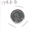1943 D Steel Wheat Cent uncirculated Zinc PlatedSan Francisco Mint Actual Coin