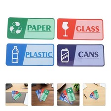 8 Sheets Garbage Collection Reminder Stickers Yard Waste Trash Can Recycle