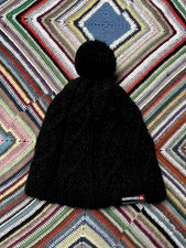 Quiksilver Cable Knit Beanie, Bobble, Black, Mathieu Crepel Signature, One Size