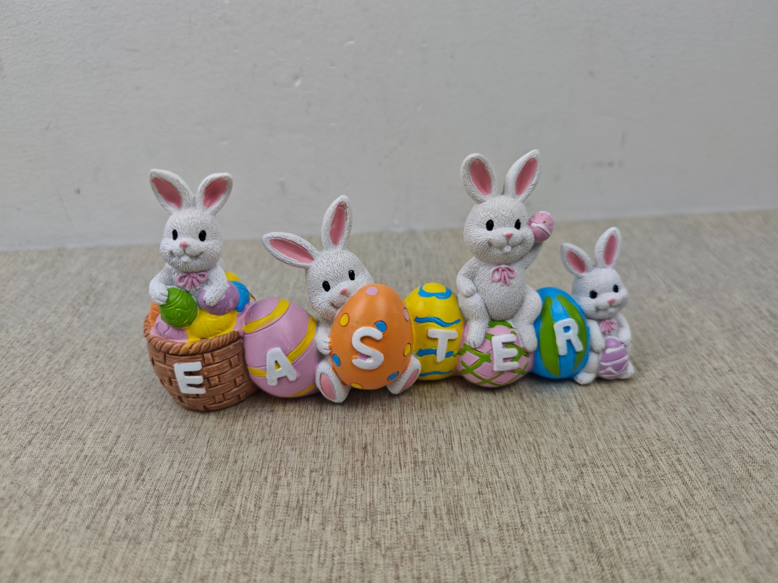 JOYIN Easter Bunny Eggs with The Word Easter Resin Centerpiece Decor Easter