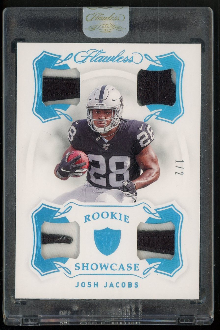 Josh Jacobs Panini Flawless Rookie Showcase #RS8 Material Platinum
