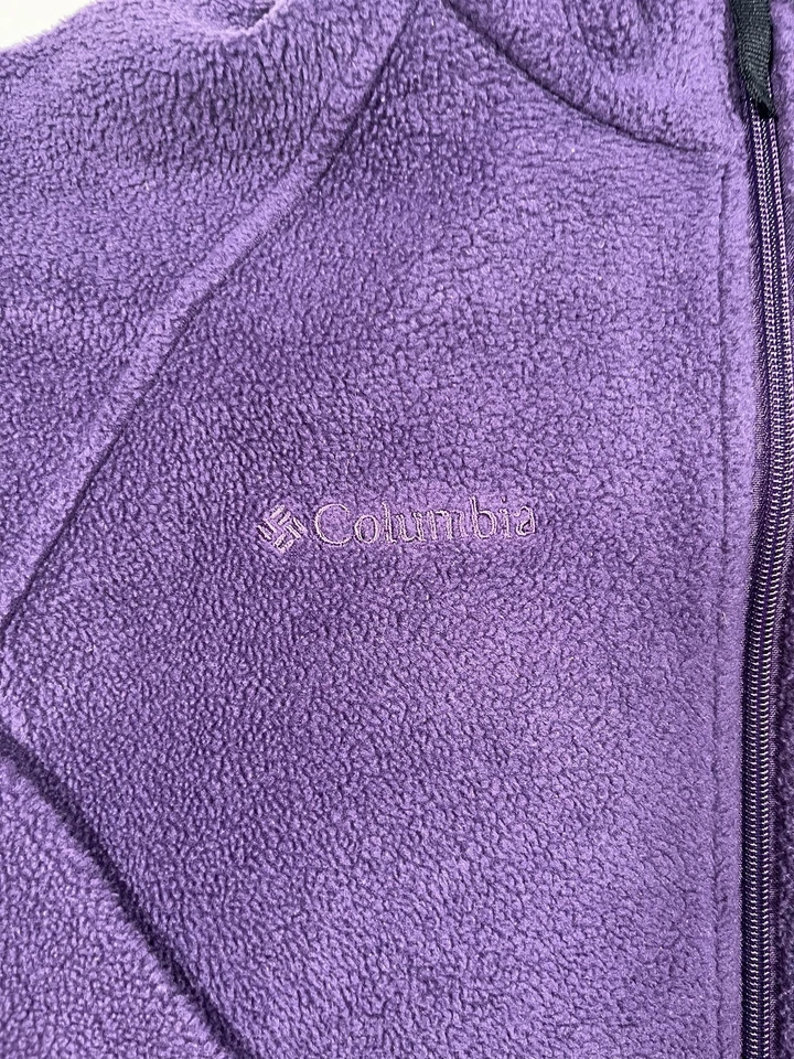 Columbia Jacket Youth 18/20 Purple Fleece Full Zip Pockets Outdoor Hiking Warm - Image 4 of 4