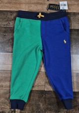 Polo Ralph Lauren Jogger Pants Toddler Size 2 Colorblock Double-Knit New
