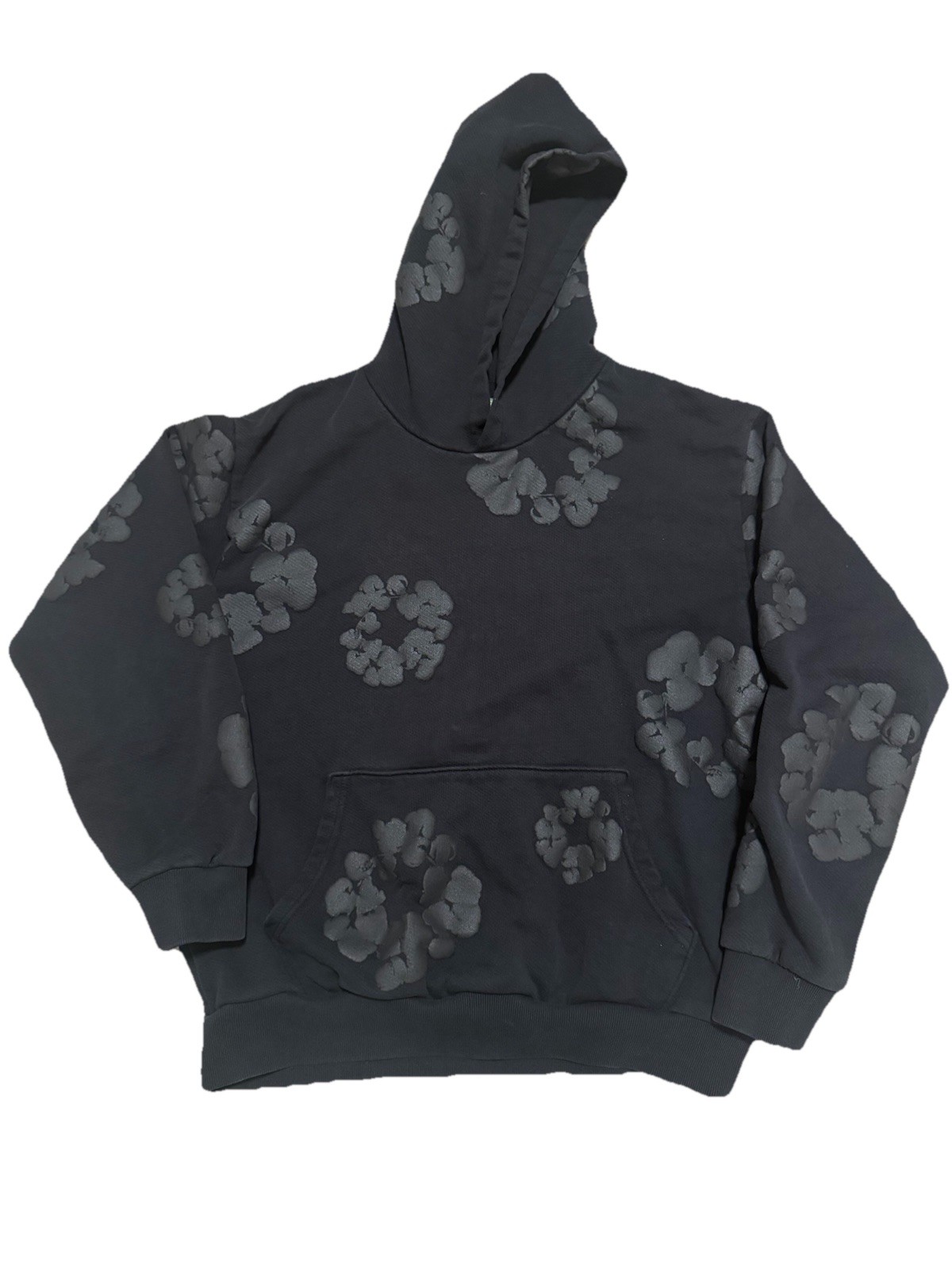 Denim Tears Cotton Wreath Hooded Sweatshirt 'Black Monochrome' image 3