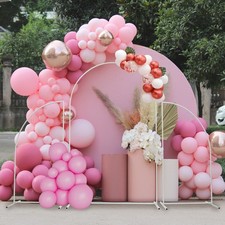 Pink Wedding Arch Cover  White Wedding Arch Backdrop Stand Set Party Ceremony