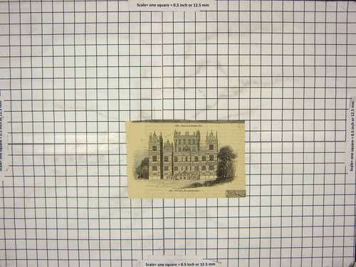 Original Old Antique Print Wollaton Northamptonshire England Architecture