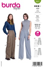 burda Schnittmuster Weite Bundfaltenhosen #56...