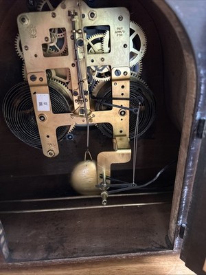 Plymouth 8-Day Pendulum 置時計 Vtg Plymouth Mantle 8 Day 891 Series Clock - Key Wind Pendulum