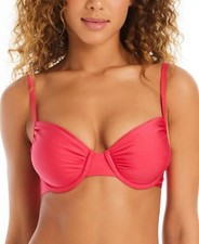 Sanctuary ISLAND PINK Glistening In The Sun Bikini Swim Top, US D