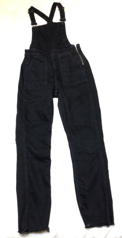 MADEWELL overalls Women's Black Straight leg frayed Pockets zipper Small GUC