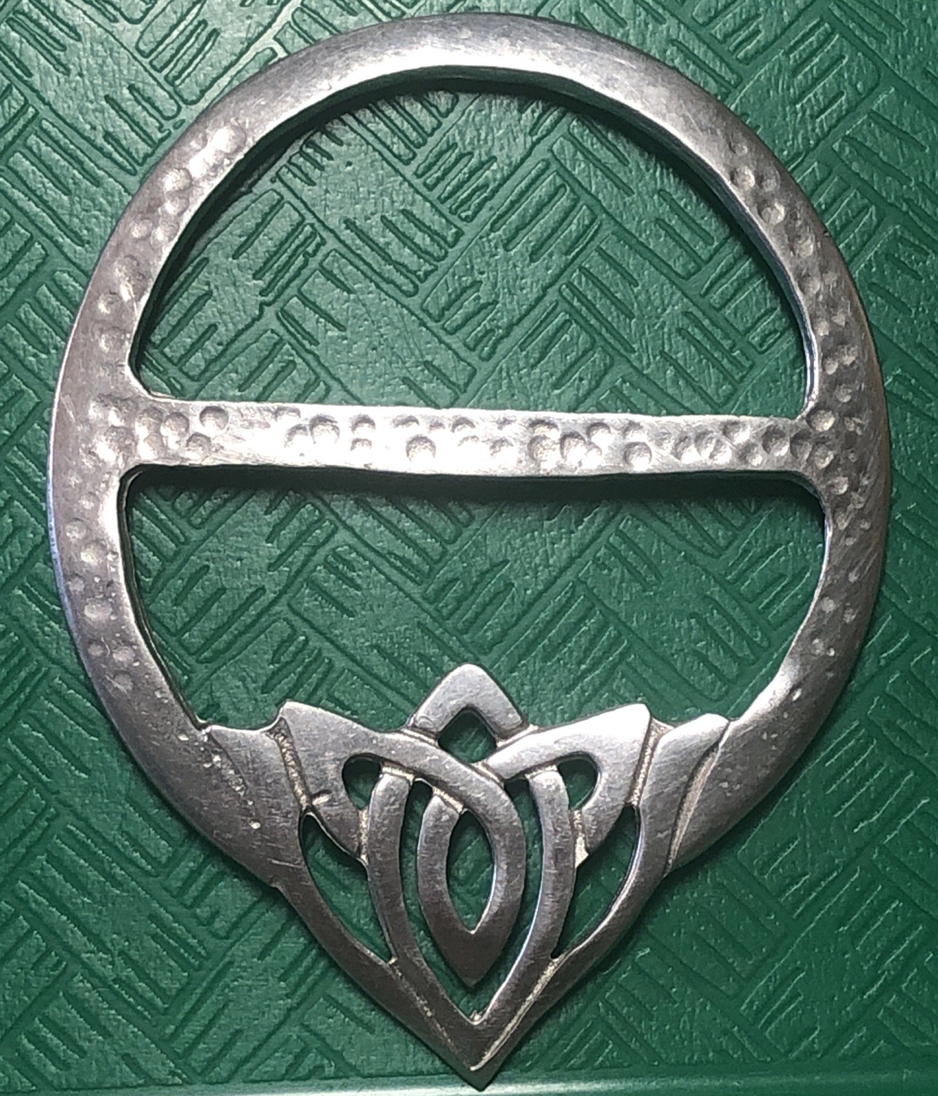 AUTHENTIC Celtic Knot Hammered Finish Pewter Scar… - image 1