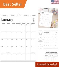 Stylish Wall Calendar 2026-2027 - 15 with Holiday Marked, 11.5'' x 14.5''