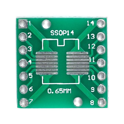 SMD Breakout Adapter für SOP14 / SSOP14 / TSSOP14, 14 Pin, 0,65mm / 1,27mm